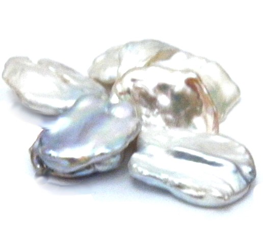 White Large Thin Lumps of Nacre  Pearl